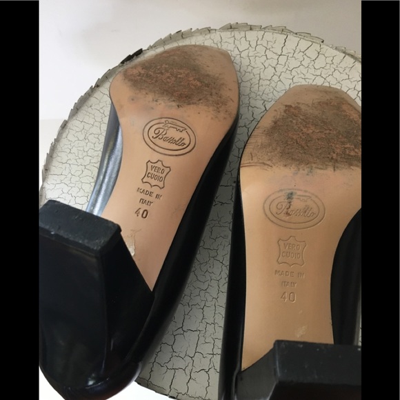 VTG Bassotto Black Block Heal -Square Toe Pump - Picture 7 of 7